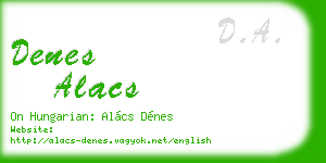 denes alacs business card