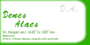 denes alacs business card